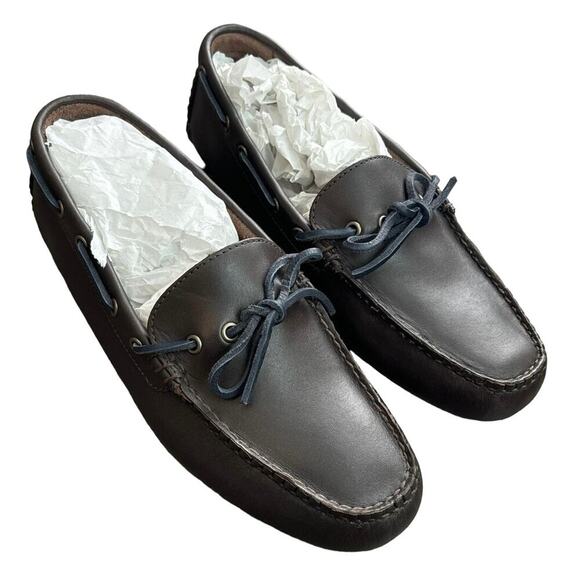 NEW J.Crew Leather Driving Shoes In Dark Brown Size 11 - Picture 2 of 9